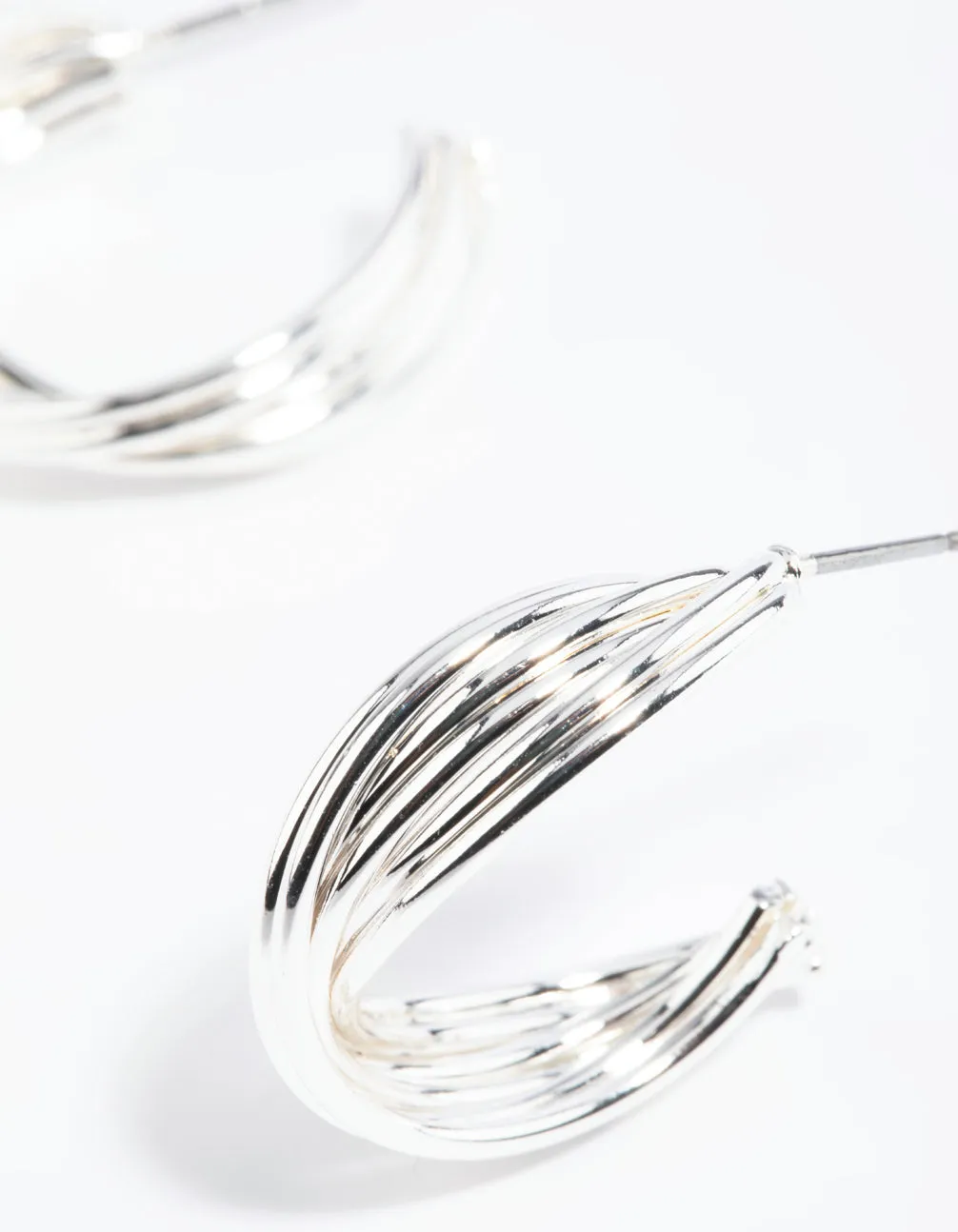 Silver Twisted Hoop Earrings sold by lovisa