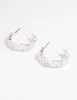 Silver Cubic Zirconia Baguette Hoop Earrings sold by lovisa