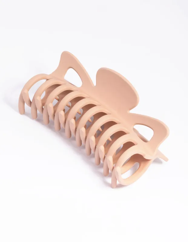 Neutral Large Triangular Claw Clip sold by lovisa