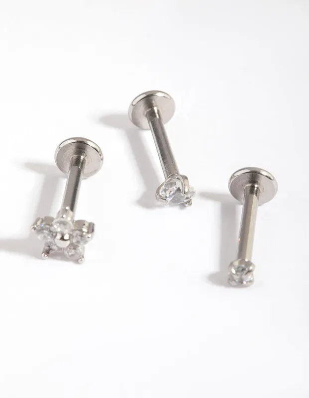 Surgical Steel Flower Flat Back Pack sold by lovisa