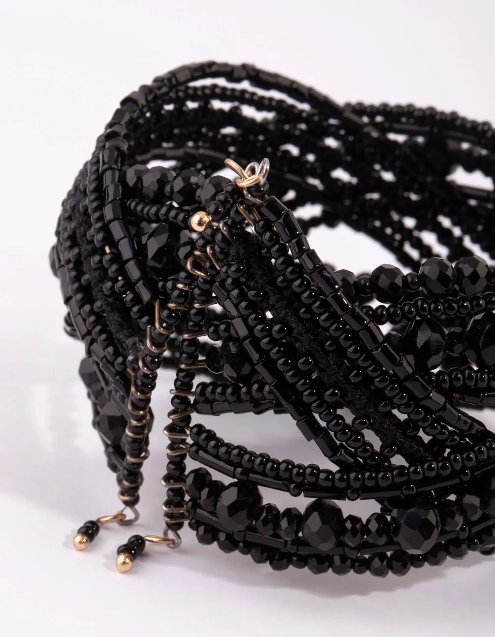 Matte Black Beaded Cuff Bangle sold by lovisa product image thumbnail 3