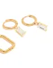 Waterproof Gold Plated Stainless Steel Cubic Zirconia Stud & Hoop Earrings 3-Pack sold by lovisa