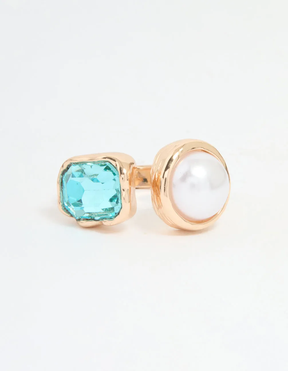 Gold Pearl & Blue Gem Statement Ring sold by lovisa product image thumbnail 3