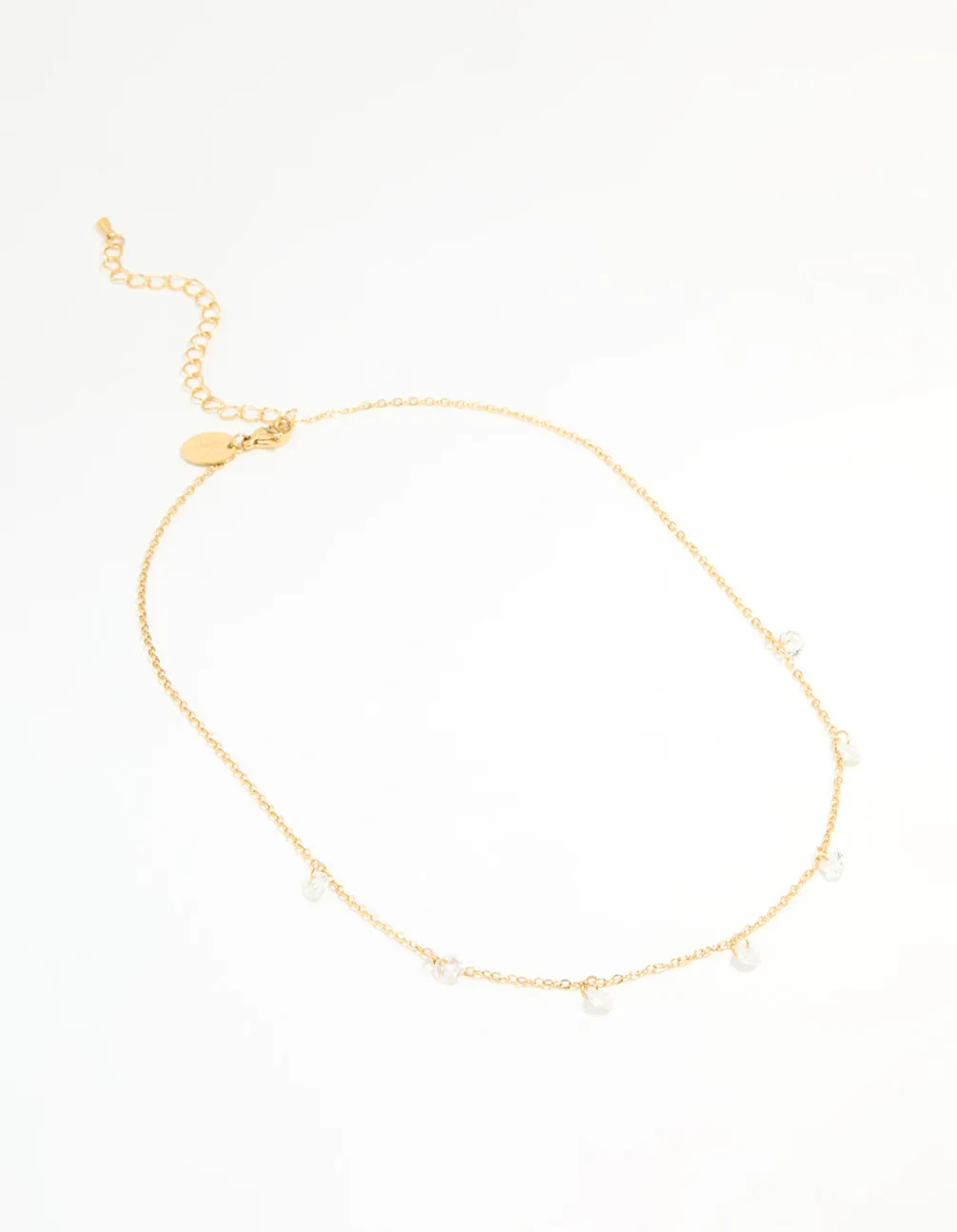 Waterproof Gold Plated Stainless Steel Cubic Zirconia Floating Charm Necklace sold by lovisa product image thumbnail 2