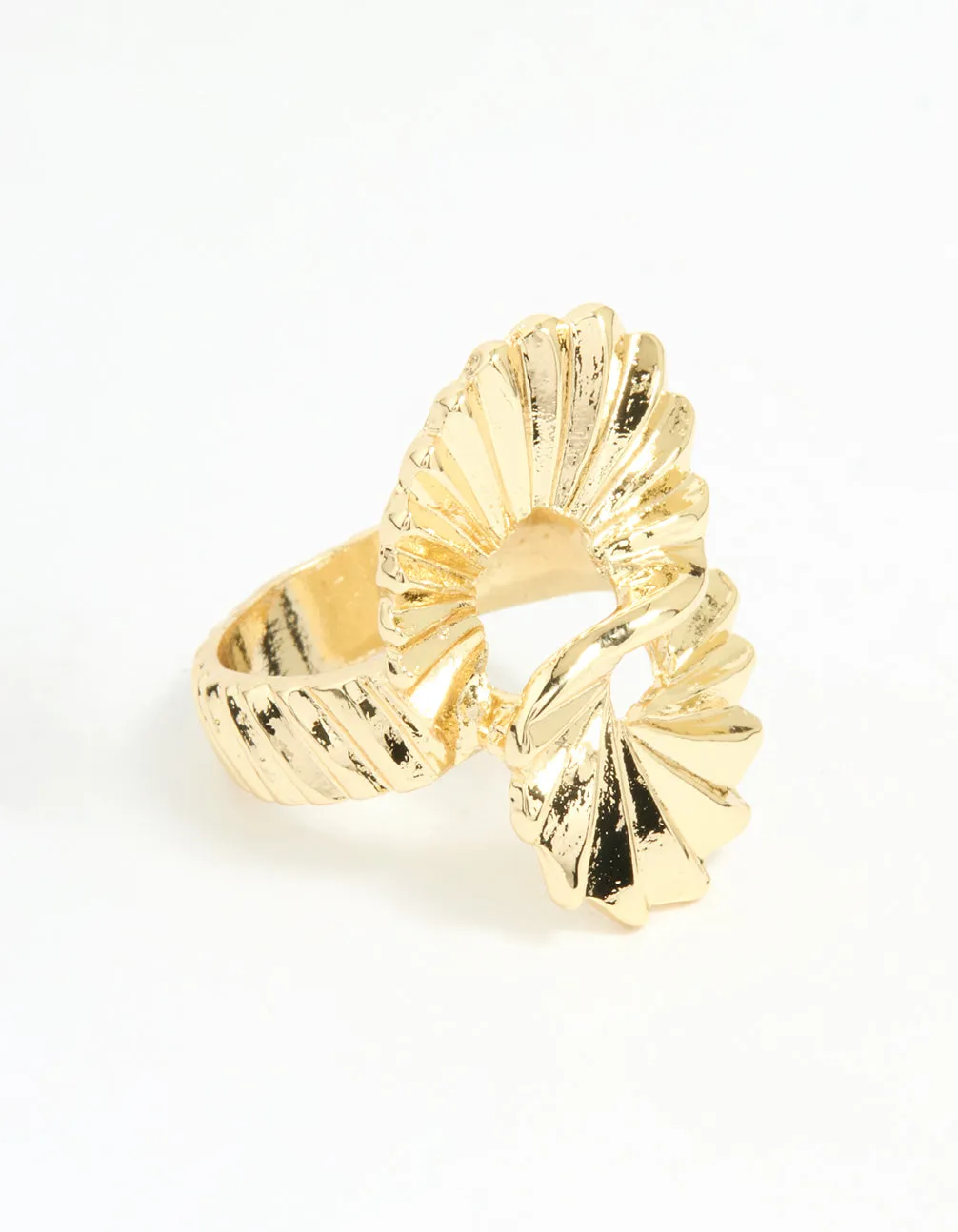 Gold Plated Textured Twist Ring sold by lovisa