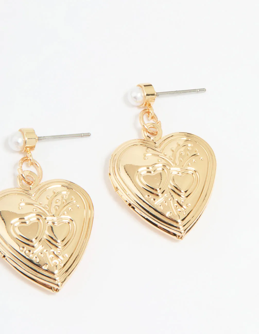 Gold Flower & Heart Locket Earrings 3-Pack sold by lovisa product image thumbnail 3