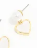 Gold Plated Pearl Catseye Heart Drop Earrings sold by lovisa