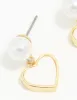 Gold Plated Pearl Catseye Heart Drop Earrings sold by lovisa