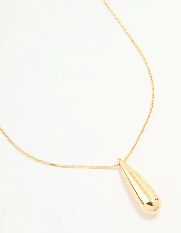 Gold Plated Teardrop Pendant Necklace sold by lovisa