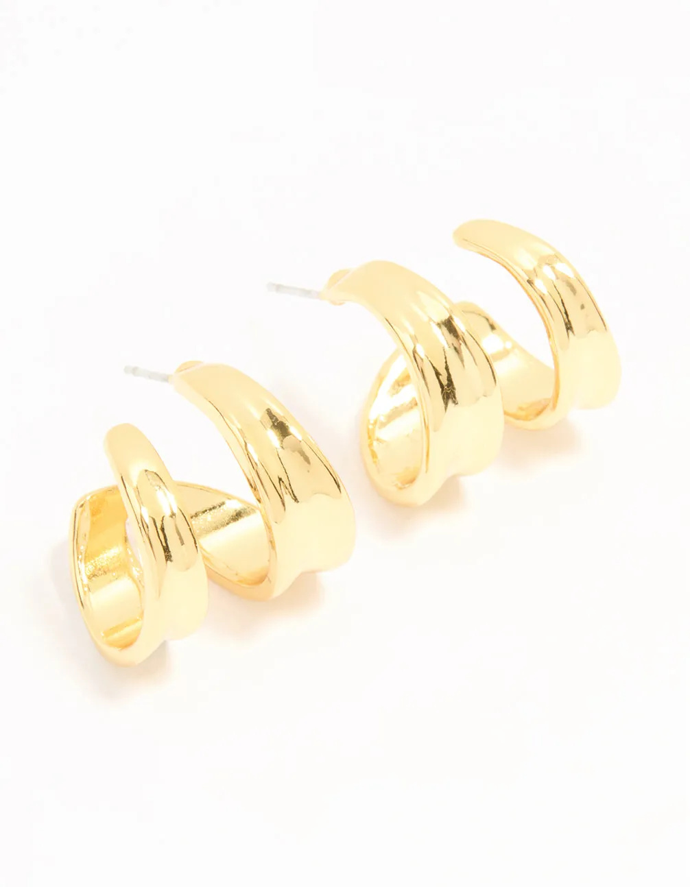 Gold Plated Double Hoop Earrings sold by lovisa