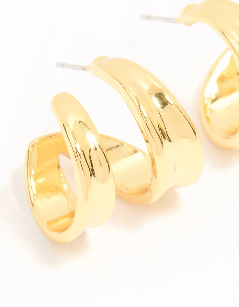 Gold Plated Double Hoop Earrings sold by lovisa product image thumbnail 4