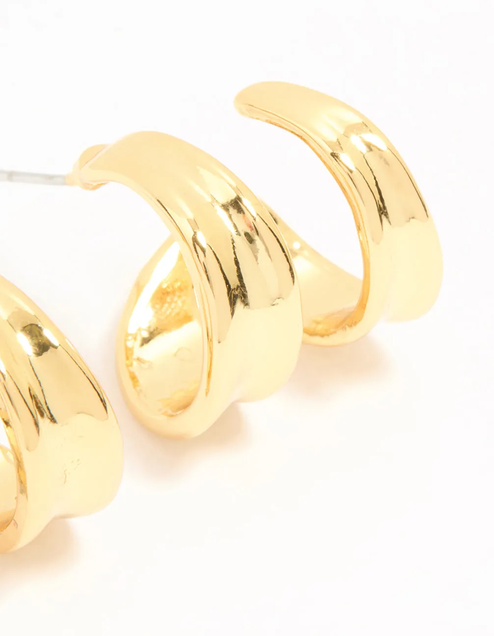 Gold Plated Double Hoop Earrings sold by lovisa product image thumbnail 5
