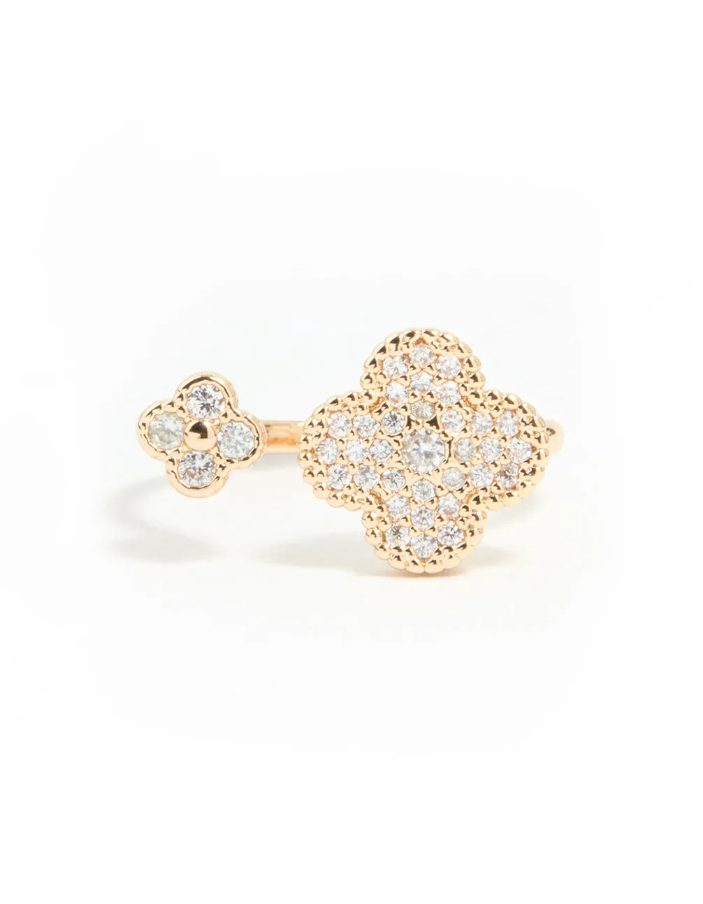 Gold Cubic Zirconia Open Flower Ring sold by lovisa product image thumbnail 3
