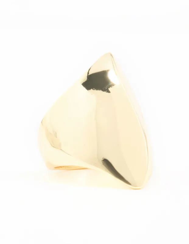Gold Plated Pointed Oval Ring sold by lovisa