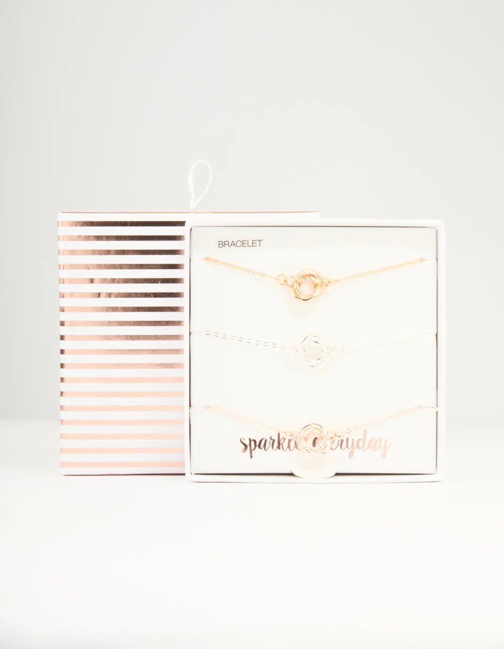 Mixed Metals Diamante Linked Circle Bracelets 3-Pack sold by lovisa product image thumbnail 3