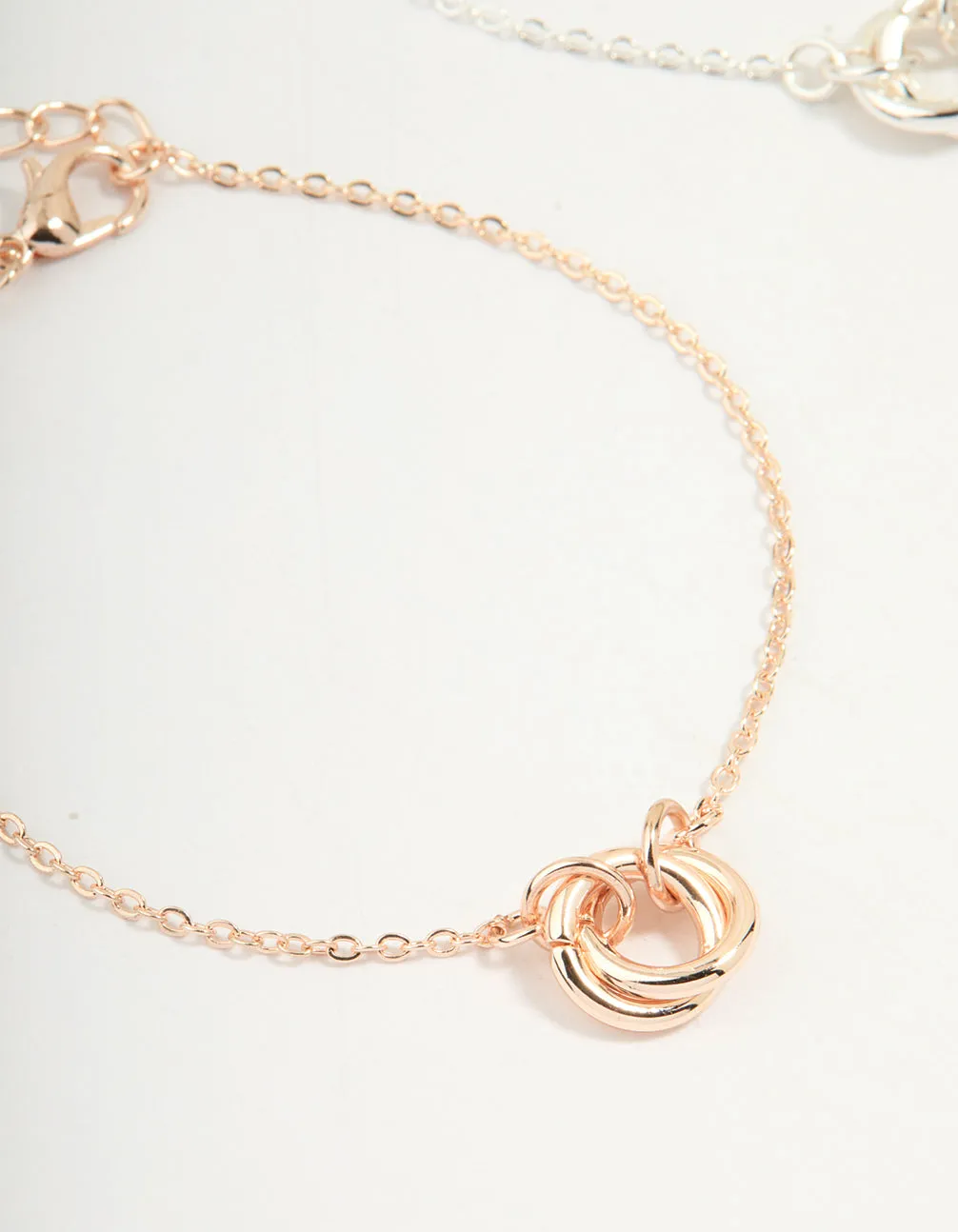 Mixed Metals Diamante Linked Circle Bracelets 3-Pack sold by lovisa product image thumbnail 2
