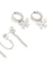 Waterproof Stainless Steel Cubic Zirconia Bow Chain Earrings 3-Pack sold by lovisa