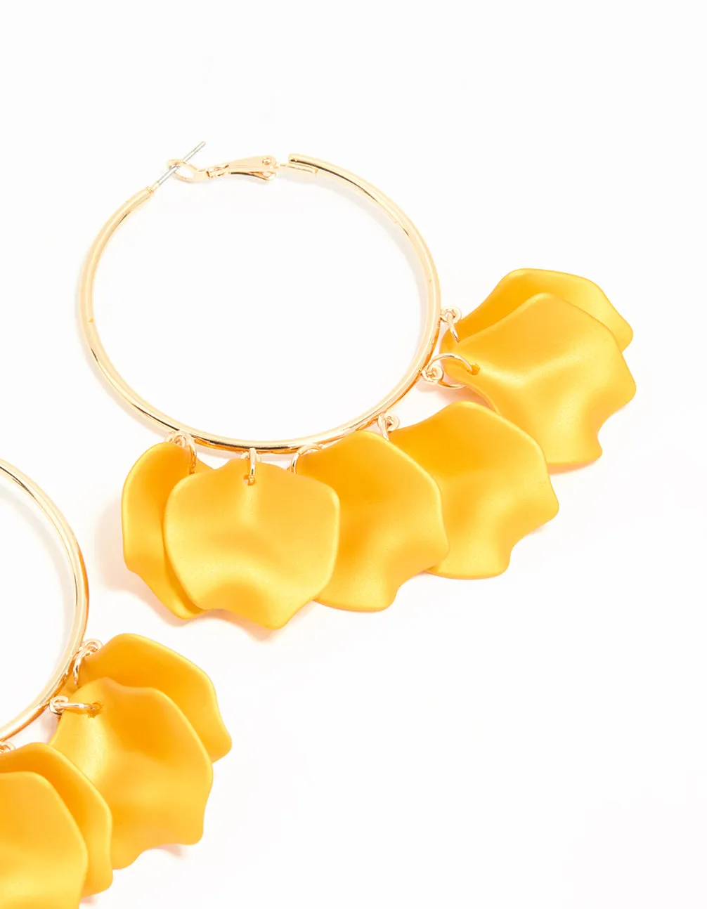 Gold Orange Petal Large Hoop Earrings sold by lovisa product image thumbnail 5