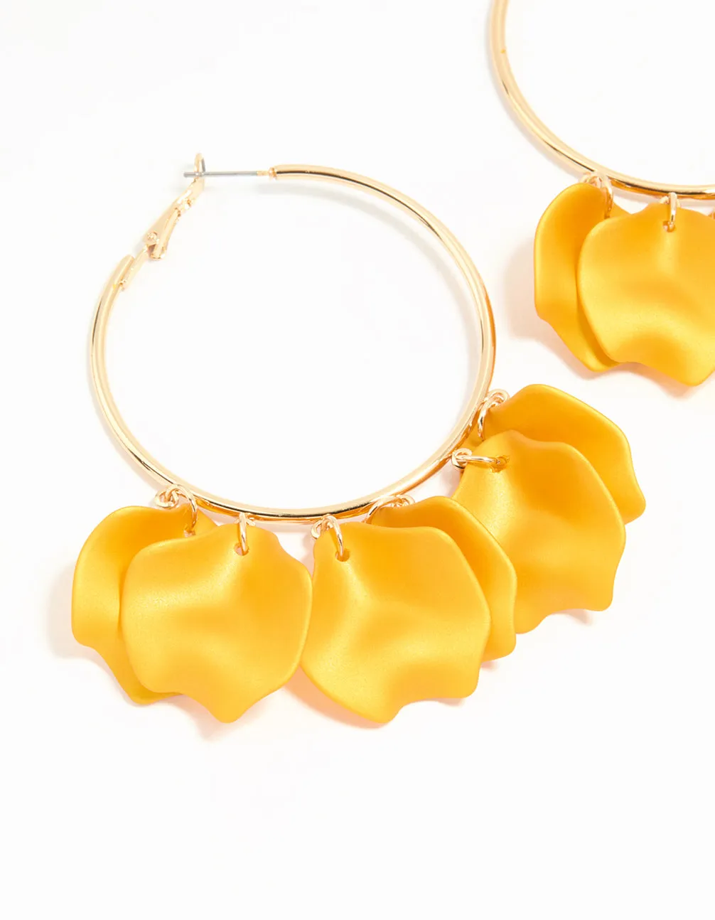 Gold Orange Petal Large Hoop Earrings sold by lovisa product image thumbnail 4