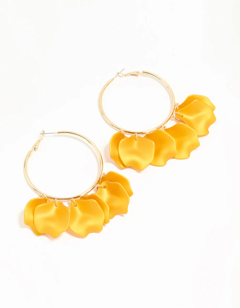 Gold Orange Petal Large Hoop Earrings sold by lovisa