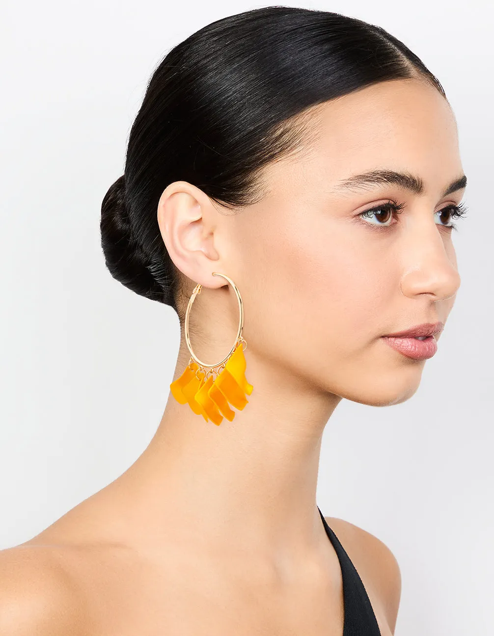 Gold Orange Petal Large Hoop Earrings sold by lovisa product image thumbnail 3