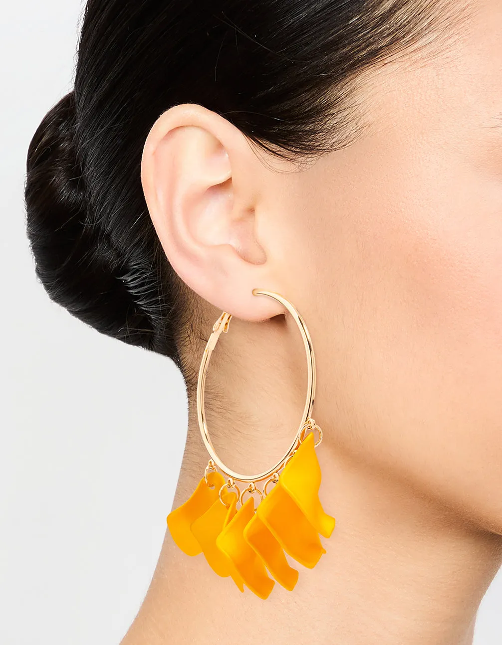 Gold Orange Petal Large Hoop Earrings sold by lovisa product image thumbnail 2