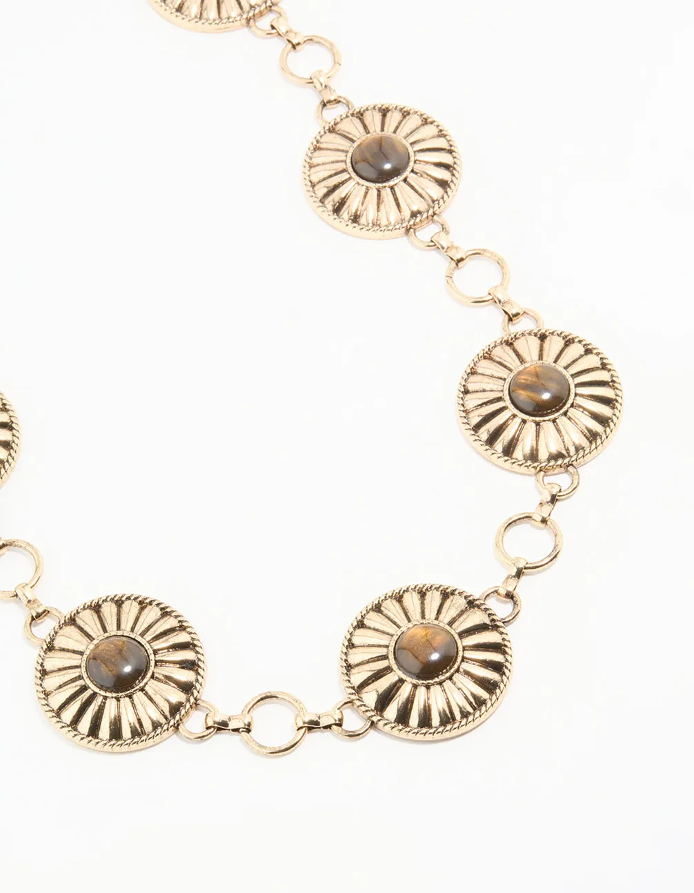 Antique Gold Bohemian Disc Belt sold by lovisa