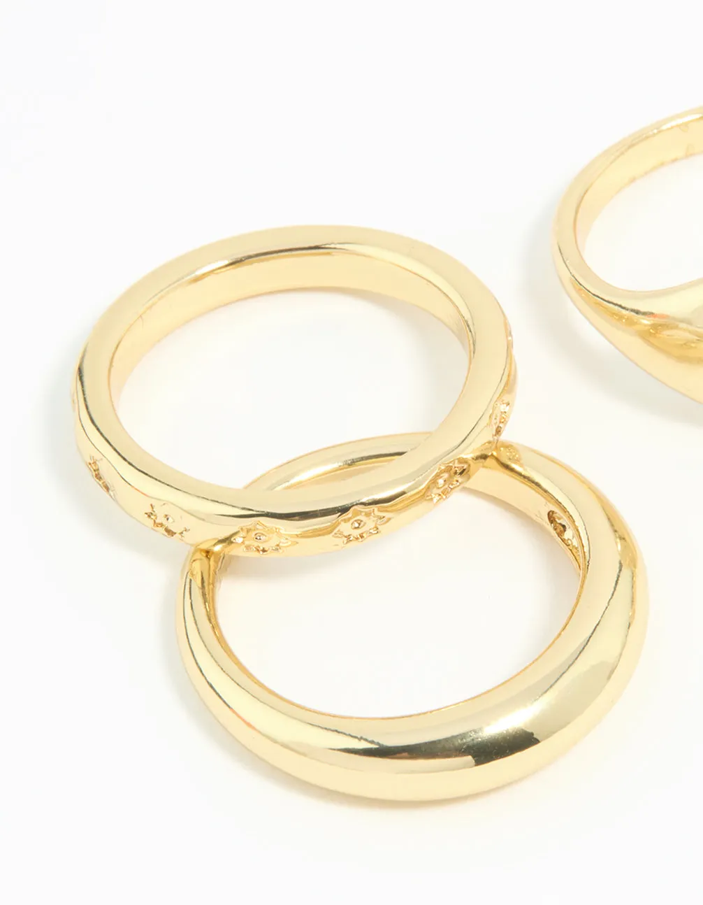 Gold Plated Compass & Star Stacking Rings 4-Pack sold by lovisa product image thumbnail 2