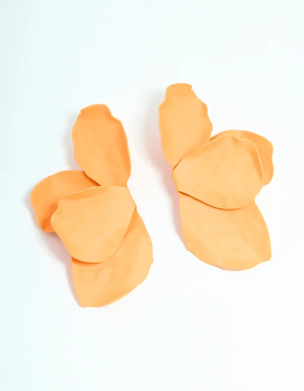 Orange Coated Flower Petal Drop Earrings sold by lovisa