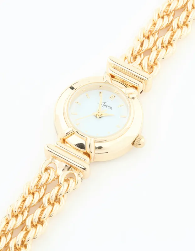 Gold Round Chain Watch Bracelet sold by lovisa