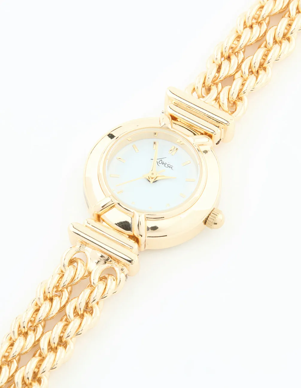 Gold Round Chain Watch Bracelet sold by lovisa
