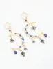 Gold Pearl Blue Diamante Celestial Drop Earrings sold by lovisa