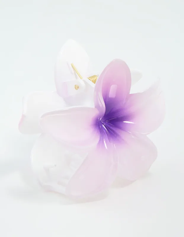 Purple Ombre Pearlised Frangipani Claw Clip sold by lovisa