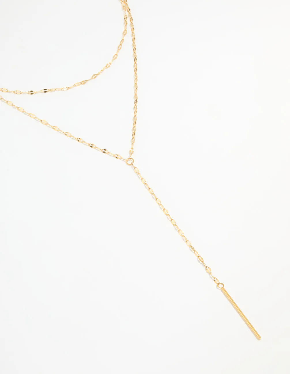 Waterproof Gold Plated Stainless Steel Layered Chain Y-Necklace sold by lovisa