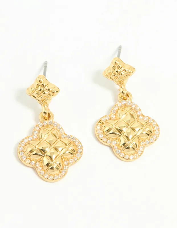 Gold Plated Petal Drop Earrings sold by lovisa