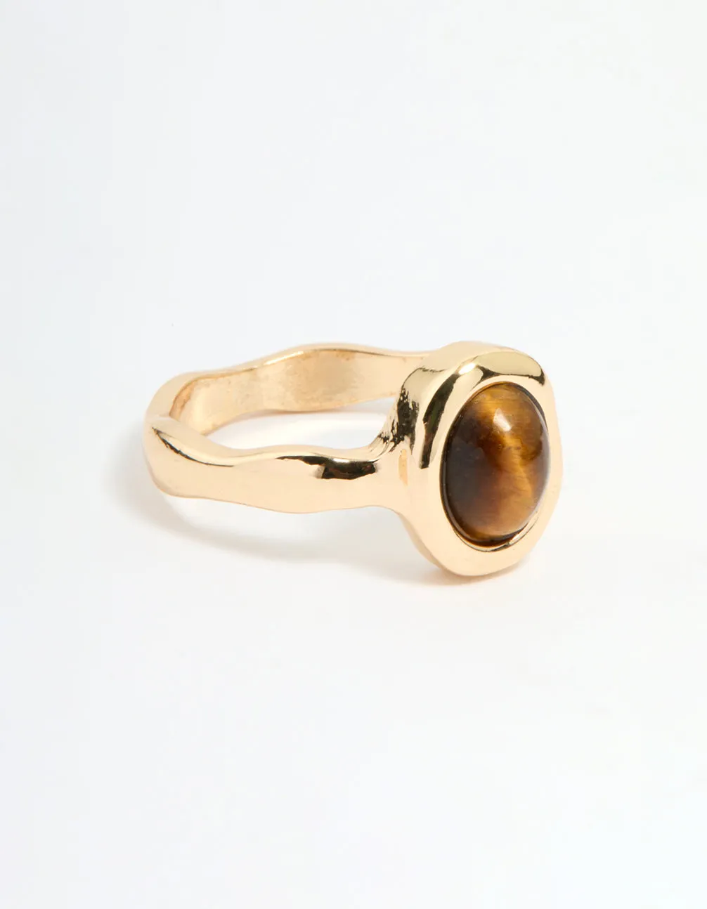 Gold Brown Center Stone Ring sold by lovisa