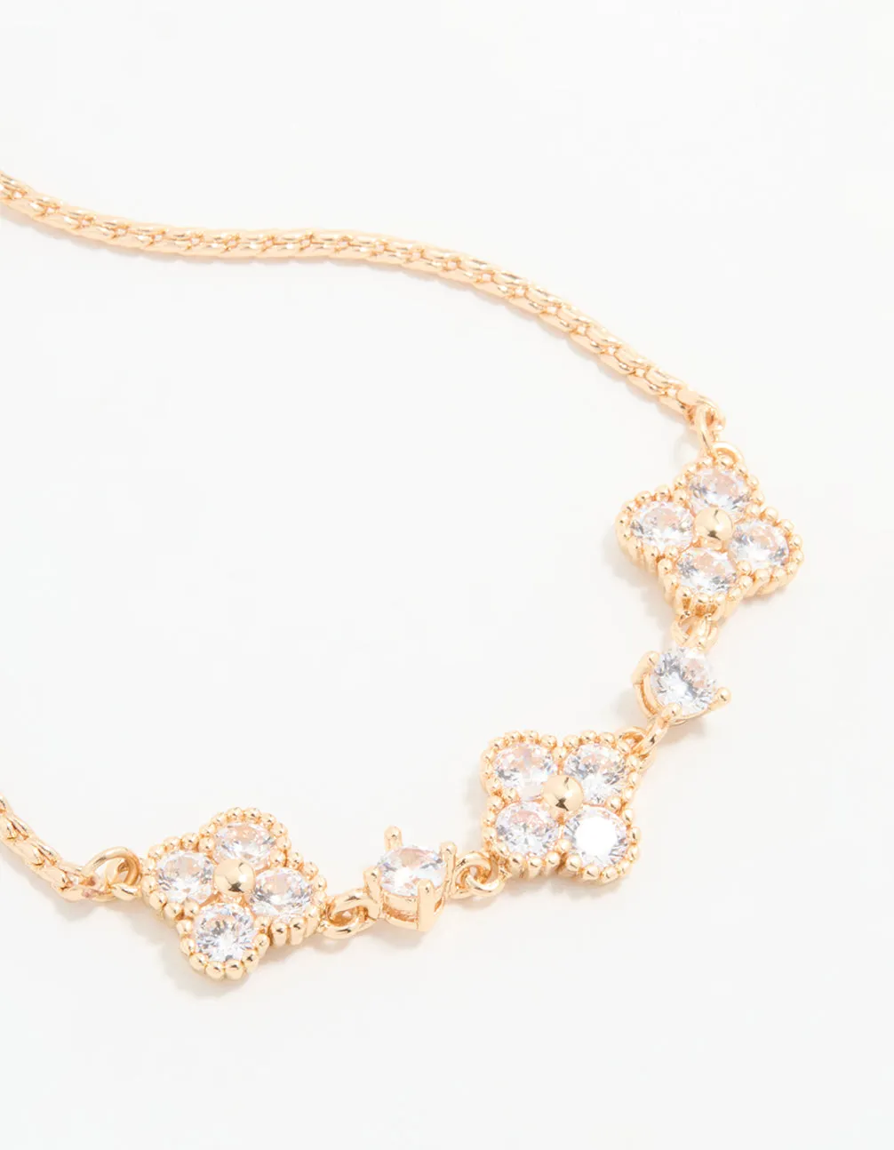 Silver Cubic Zirconia Floral Toggle Bracelet sold by lovisa product image thumbnail 2