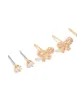 Waterproof Gold Plated Stainless Steel Cubic Zirconia & Pearl Stud Earrings 4-Pack sold by lovisa
