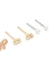 Waterproof Gold Plated Stainless Steel Cubic Zirconia & Pearl Stud Earrings 4-Pack sold by lovisa
