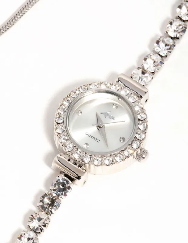 Silver Diamante Bolo Watch sold by lovisa