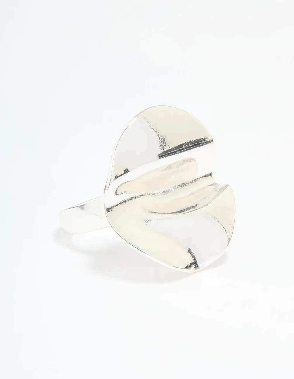 Silver Plated Textured Circle Ring sold by lovisa