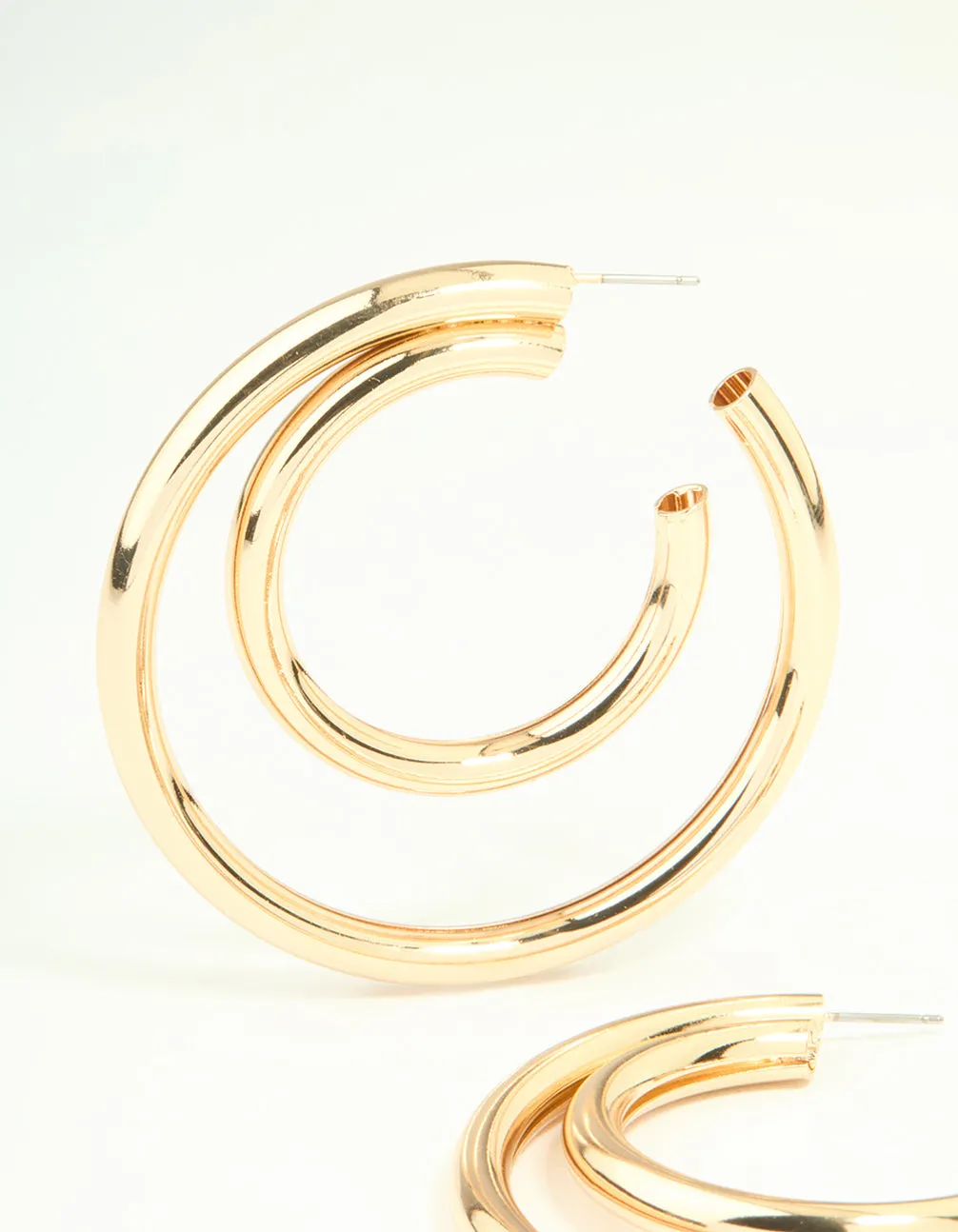 Gold Double Inner Hoop Earrings sold by lovisa product image thumbnail 2