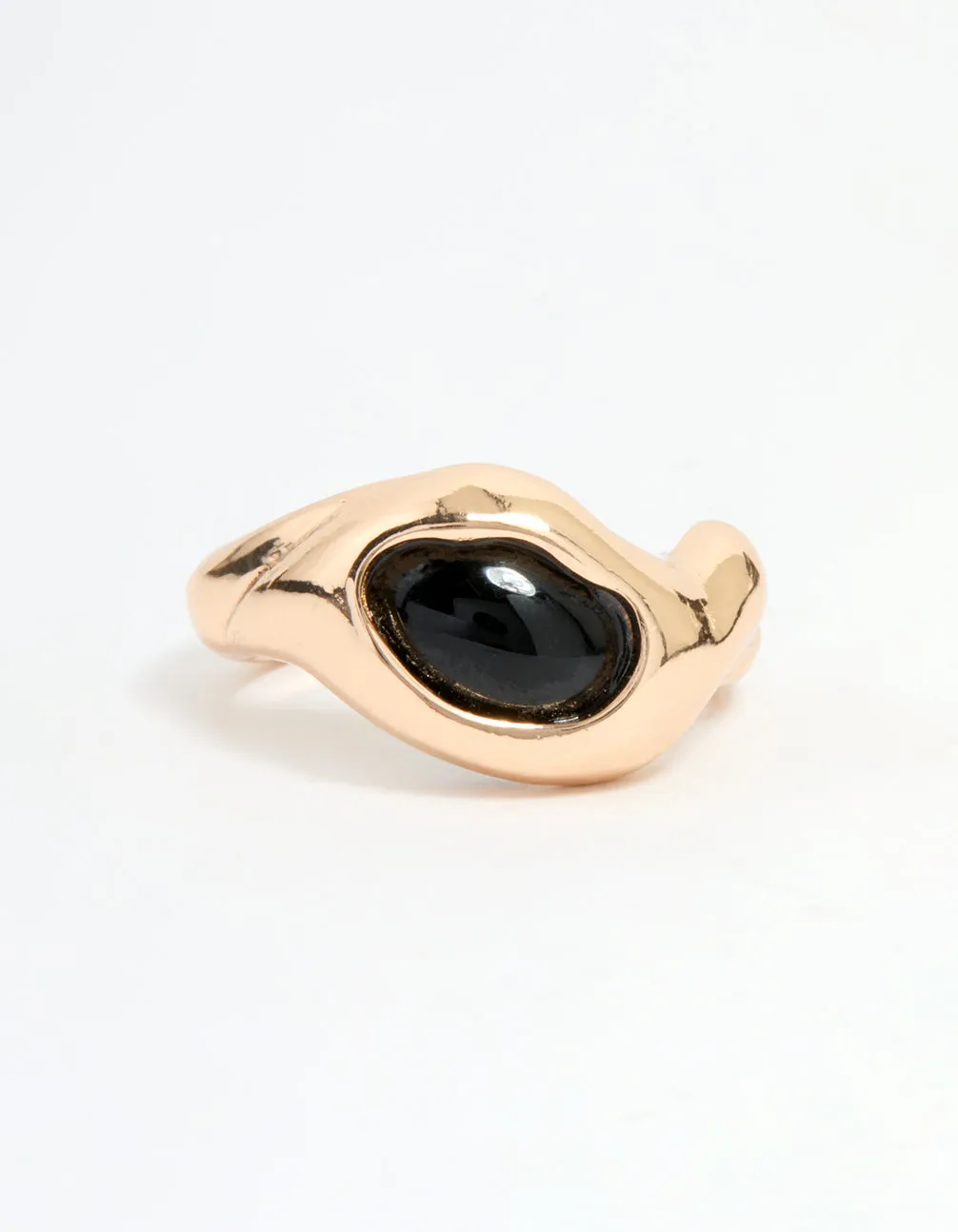 Gold Black Stone Circle Ring sold by lovisa product image thumbnail 3