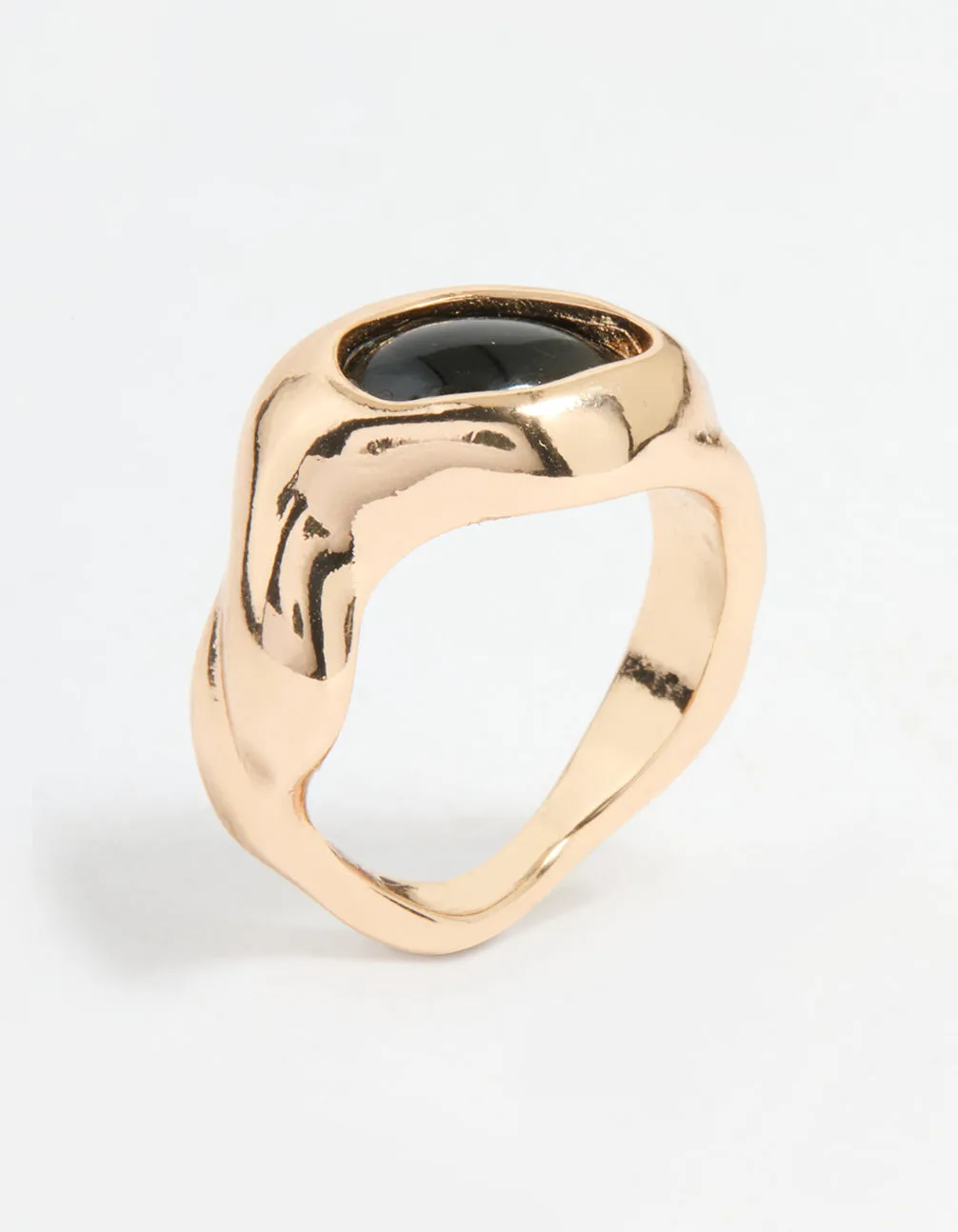 Gold Black Stone Circle Ring sold by lovisa product image thumbnail 2