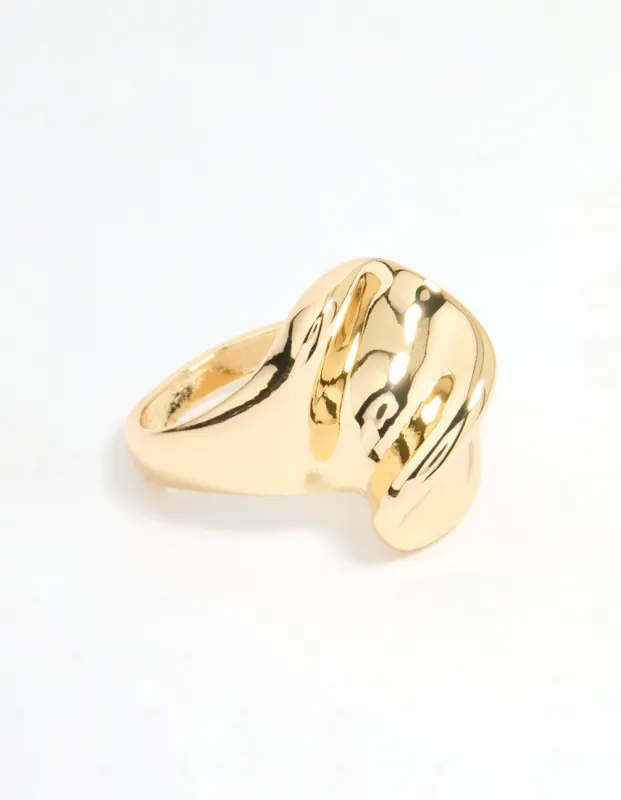 Gold Plated Twisted Oval Ring sold by lovisa