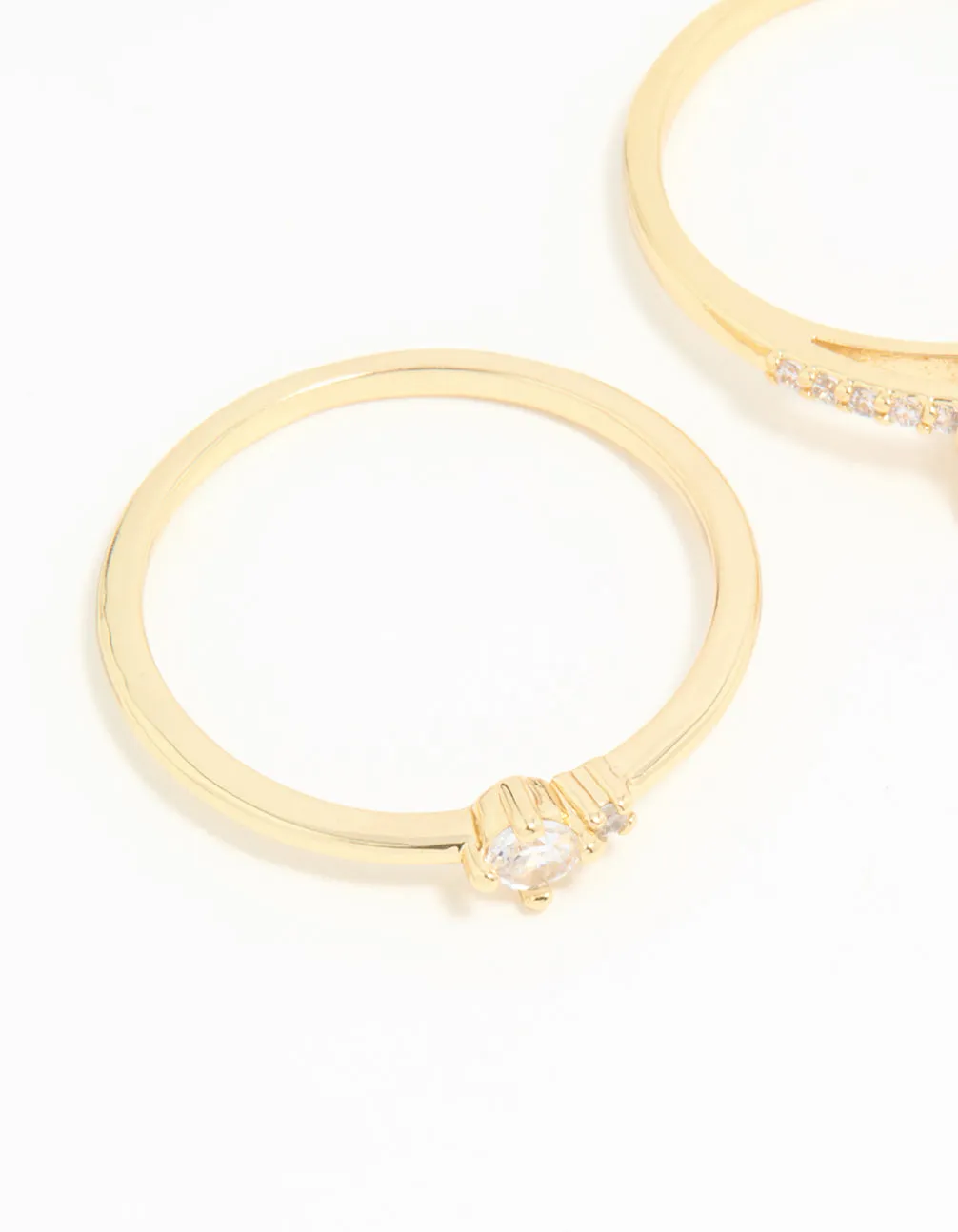 Gold Plated Cubic Zirconia Elegant Pear Stacking Rings 3-Pack sold by lovisa product image thumbnail 2