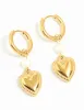 Waterproof Gold Plated Stainless Steel Pearl Heart Huggie Earrings sold by lovisa