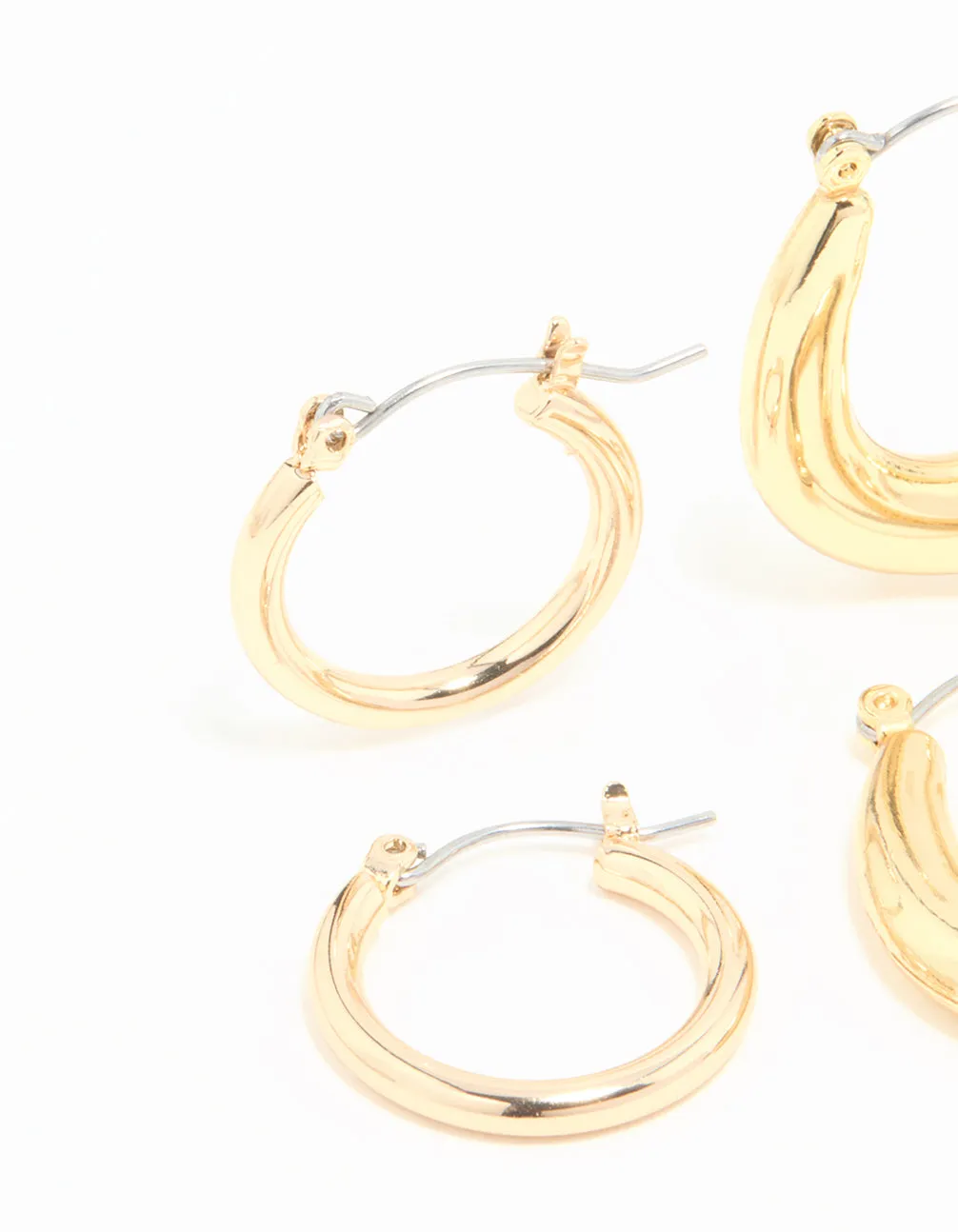 Gold Plated Oval Hoops 3-Pack sold by lovisa product image thumbnail 2