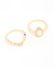 Gold Plated Cubic Zirconia Pear & Dainty Pointed Stacking Rings 2-Pack sold by lovisa