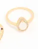 Gold Plated Cubic Zirconia Pear & Dainty Pointed Stacking Rings 2-Pack sold by lovisa